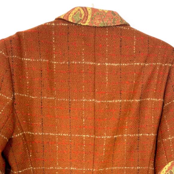 Vintage Harve Benard Wool Blazer Jacket 14P Plaid Elbow Patches Academia Prep - Picture 3 of 10